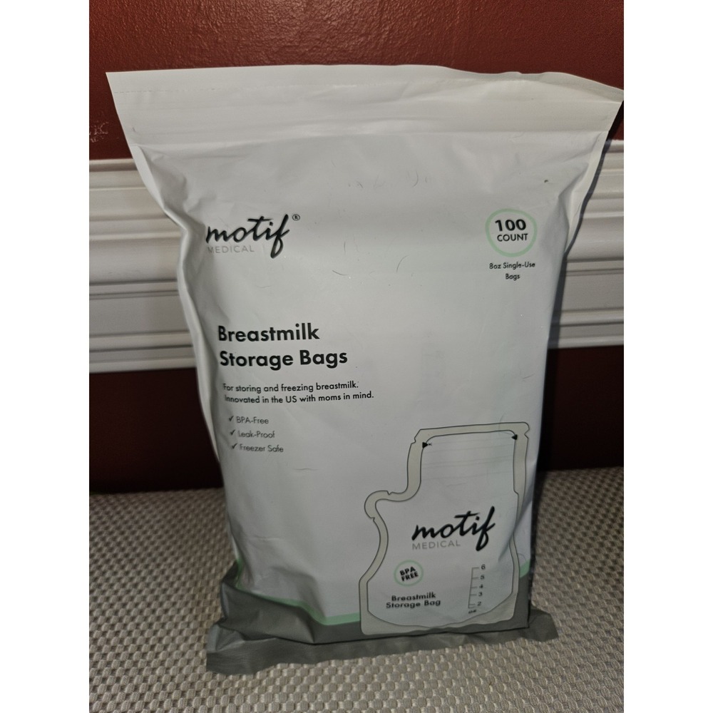 Motif Medical Breastmilk Storage Bags 90 count - 8 oz each. Single Use, Sealed